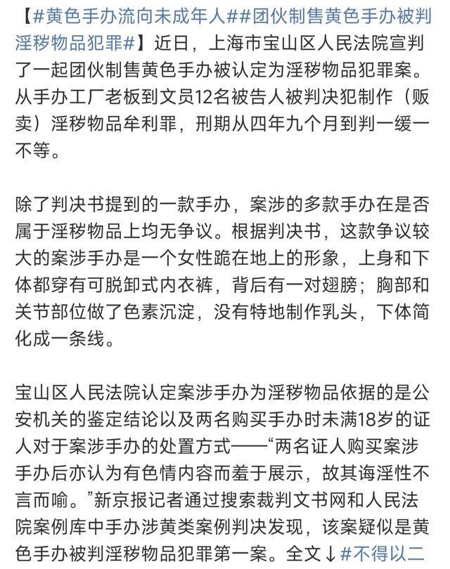 12人入刑！二次元大尺度手办的雷区！开元棋牌试玩又一批“色情手办”被查(图3)